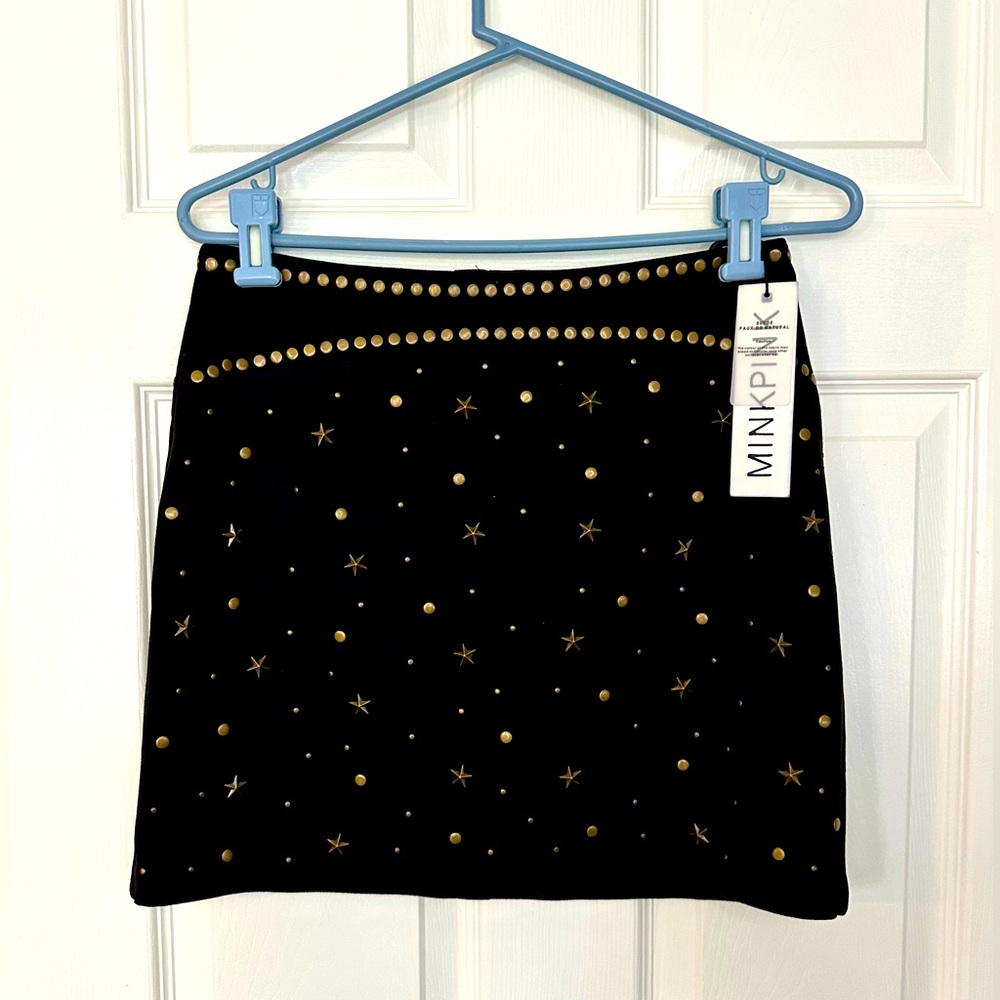 NEW Minkpink studded stud black skirt womens size SMALL
